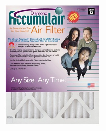19.5x21x1 (Actual Size) Accumulair Diamond 1-Inch Filter (MERV 13) (4 Pack) N2