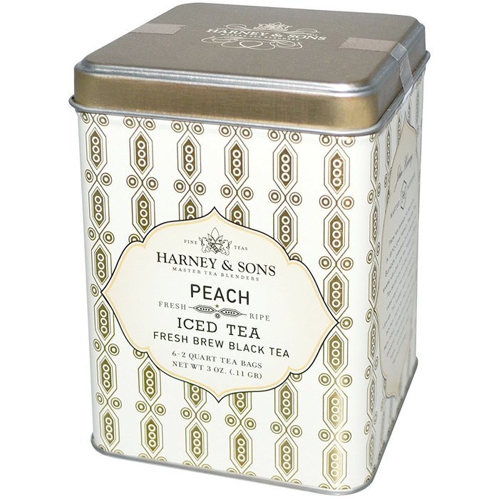 Harney & Sons Black Iced Tea, Peach, 6 Tea Bags N6