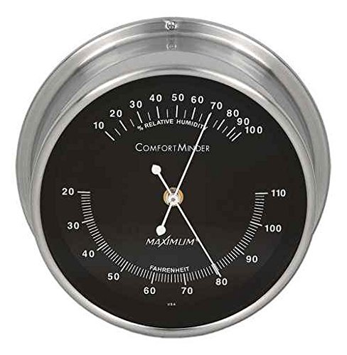 Comfort Minder Black & Nickel Hygrometer
