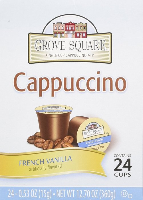 Grove Square Cappuccino, French Vanilla, 24 Count Single Serve Cups N86