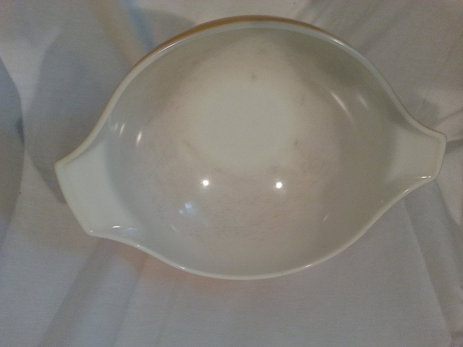 Large Retro Butterfly Gold Mixing Bowl, 4 Quart Butterfly Gold Mixing Bowl By Corning, Pyrex Corning Mixing Bowl,