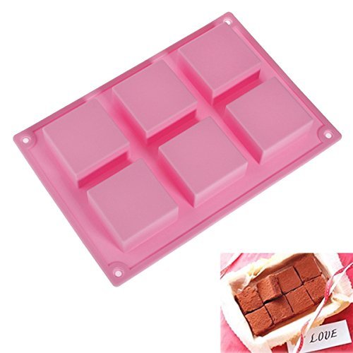 "Silicone 6-Cavity Square Chocolate Jelly Ice Cube Cake Mold Mould" shopping N2