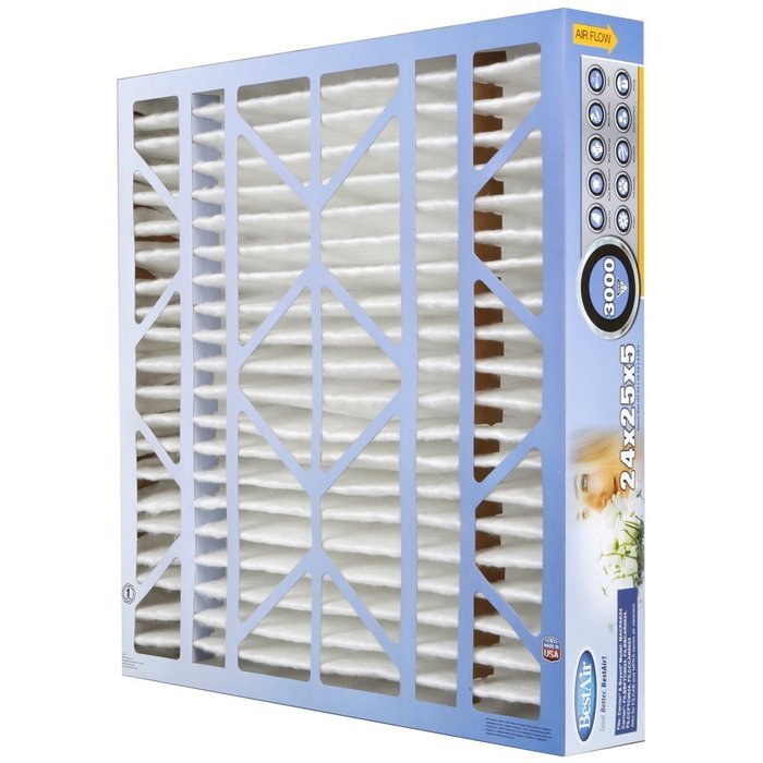 BestAir CB2425-13R Carrier/Bryant Pleated Filter, 24 by 25 by 5" N4