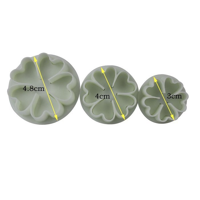 DUFUSTORE 3pcs x flowers shape Candy Jelly Fondant cake Decoration cookie tools Mold N3
