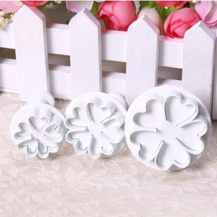 DUFUSTORE 3pcs x flowers shape Candy Jelly Fondant cake Decoration cookie tools Mold N4