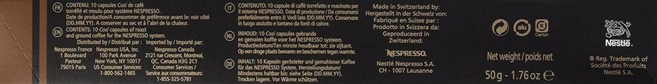 50 NESPRESSO OriginalLine Capsules COSI