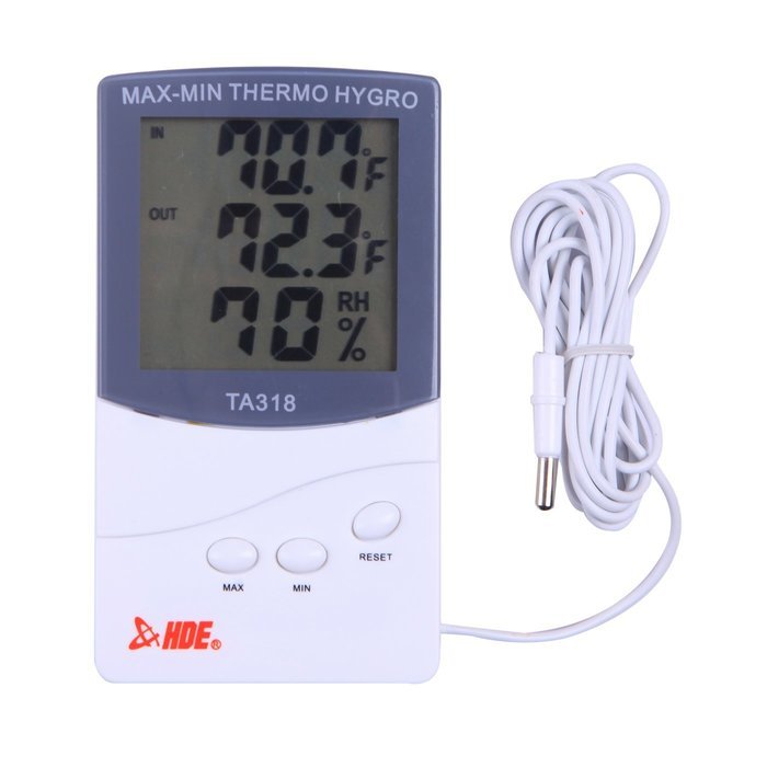 HDE Indoor/Outdoor Thermometer and Hygrometer LCD Weather Station - Indoor Humidity Monitor N5