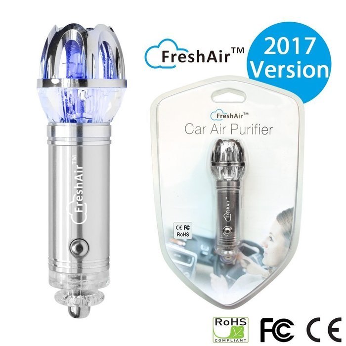 Car Air Purifier, Ionizer, Car Air Freshener, Ionic Air Purifier (2017 New Edition) - Removes Pollen, Smoke, Bad... N6