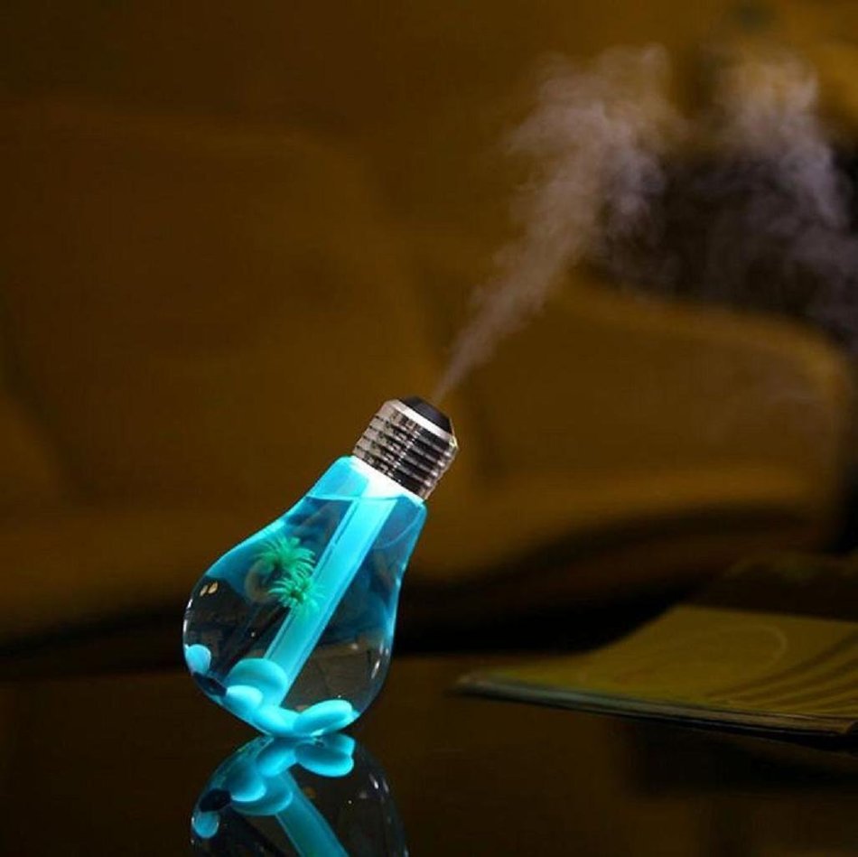 Leewa Discolor Lamp Humidifier Home Aroma LED Humidifier - ABS Plastic (Gold) N2