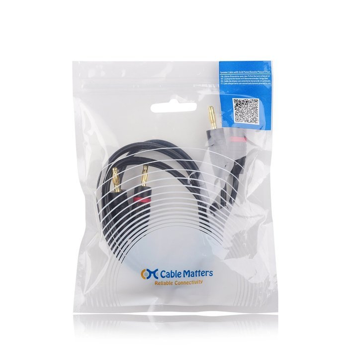 Cable Matters 12 AWG Speaker Cable with Gold Plated Banana Plug Connectors 6 Feet N10