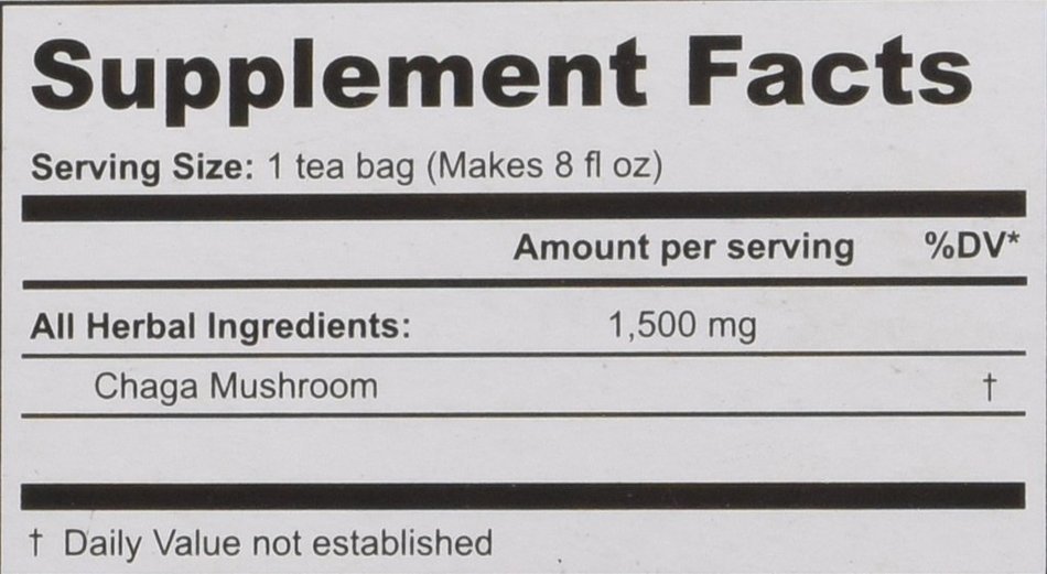 Chaga Tea - Organic Herbs - 18 Bleach Free Tea Bags N2