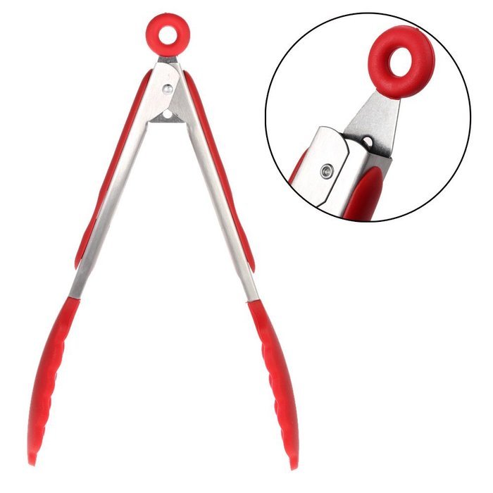 Zytho(TM) 9"/12" Optional Multi-functional Silicone Bread Clamp Tongs Non-Stick Food Clip BBQ Kitchen Accessories...