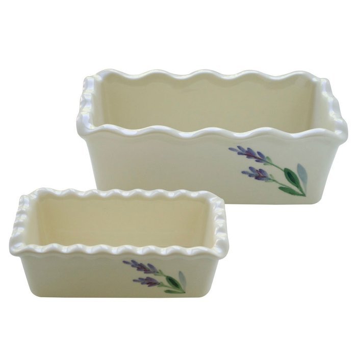Large Ceramic Casserole Baker and Oven to Table 1 1/2 Quart Deep Serving Dish with Decorative Hand Painted Lavender... N2
