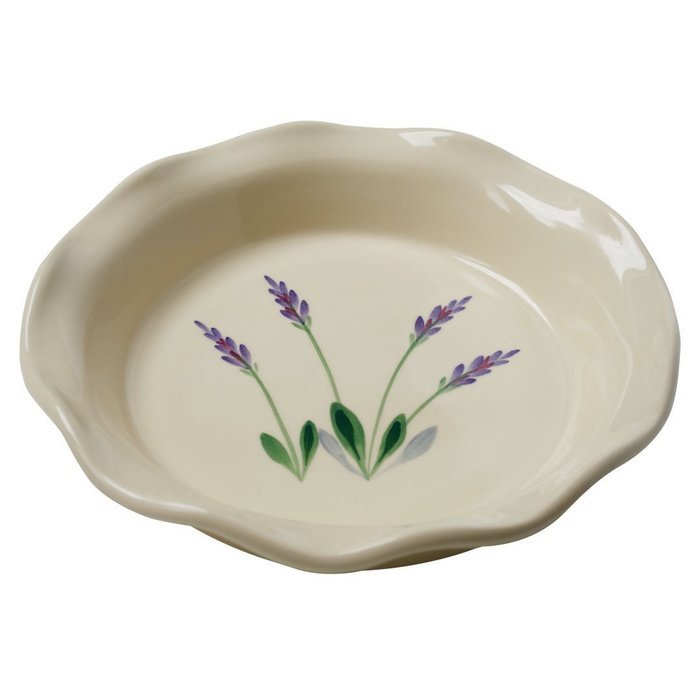 Large Ceramic Casserole Baker and Oven to Table 1 1/2 Quart Deep Serving Dish with Decorative Hand Painted Lavender... N3