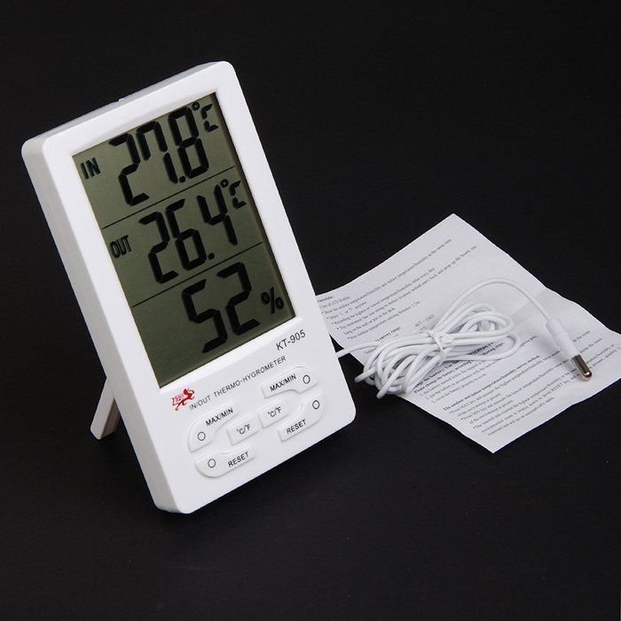 EEEKit Bundle of 2 Pack Digital LCD Alarm Temperature Humidity Hygrometer Thermometer Meter Monitor N4