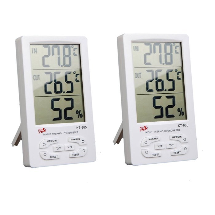 EEEKit Bundle of 2 Pack Digital LCD Alarm Temperature Humidity Hygrometer Thermometer Meter Monitor N5