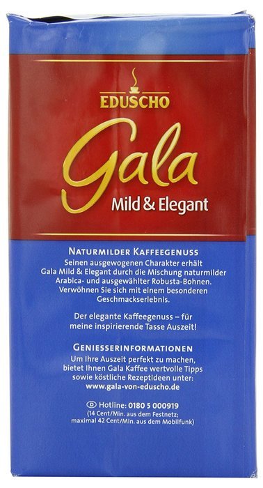 Eduscho Gala Nr. 1 Coffee, Mild and Elegant, 17.5-Ounce