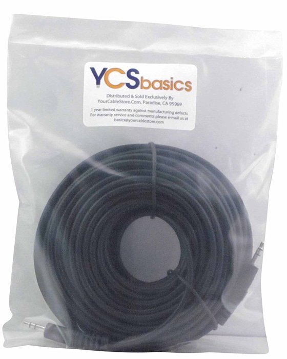 YCS Basics 50 Foot 3.5mm Male to Male Stereo Audio Cable Headphone / Phone / MP3 Cable- For Your Car AUX Port,... N11
