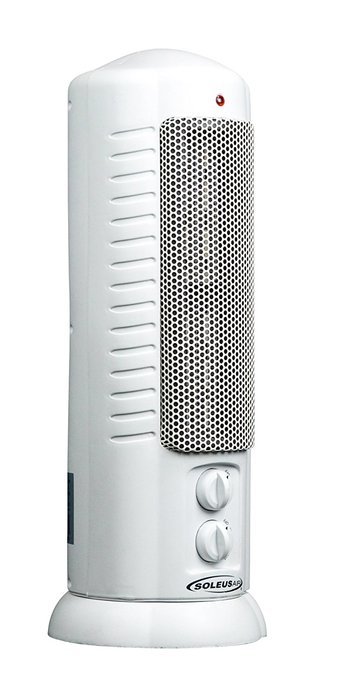Soleus Air # HE15-C7-01 Ceramic Tower Heater, 750W/1500Watts, White N2