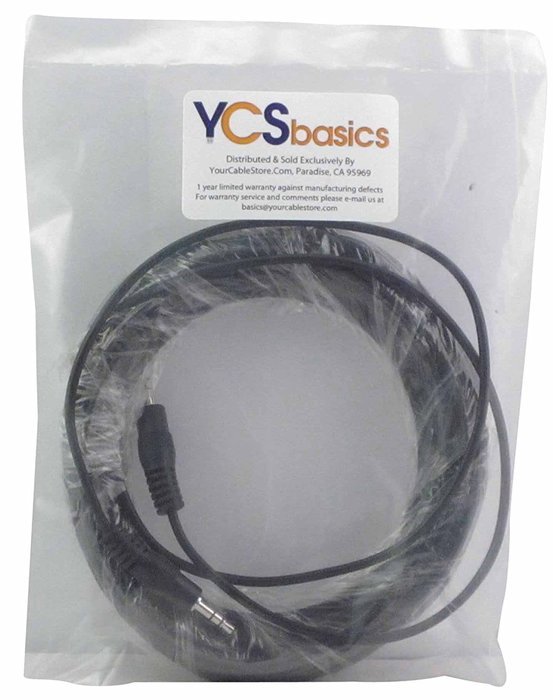 YCS Basics 50 Foot 3.5mm Male to Male Stereo Audio Cable Headphone / Phone / MP3 Cable- For Your Car AUX Port,... N12