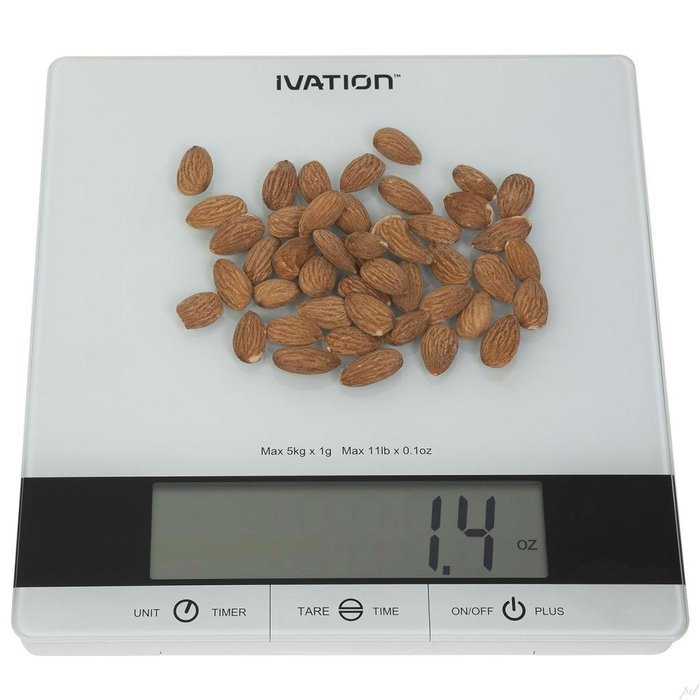 Digital Kitchen Scale w/Timer, Clock, Temperature & RH Levels &ndash; Provides Super Accurate Readings in Ounce, Fluid... N5