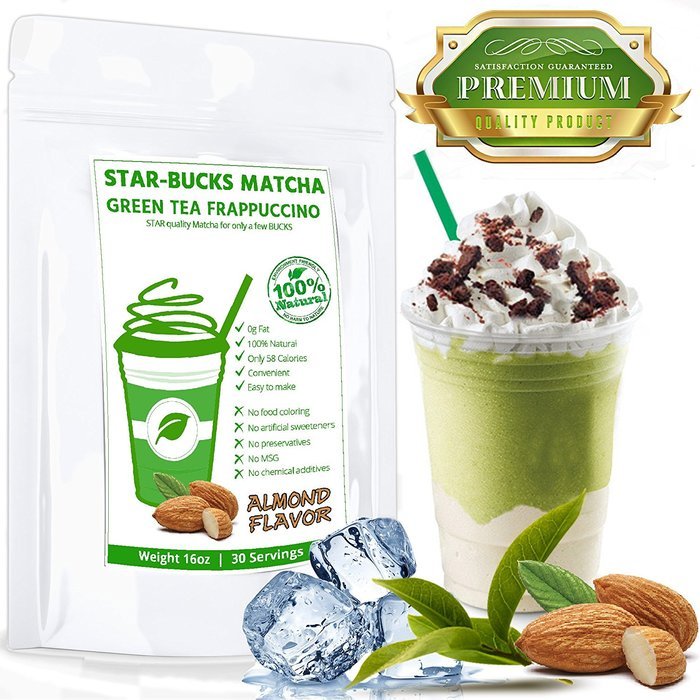 STAR-BUCK Matcha Latte Frappe Mix (16oz) - STAR Quality Matcha for a few BUCKS - Made with Certified 100% Organic... N8