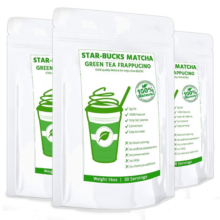 STAR-BUCK Matcha Latte Frappe Mix (16oz) - STAR Quality Matcha for a few BUCKS - Made with Certified 100% Organic... N9