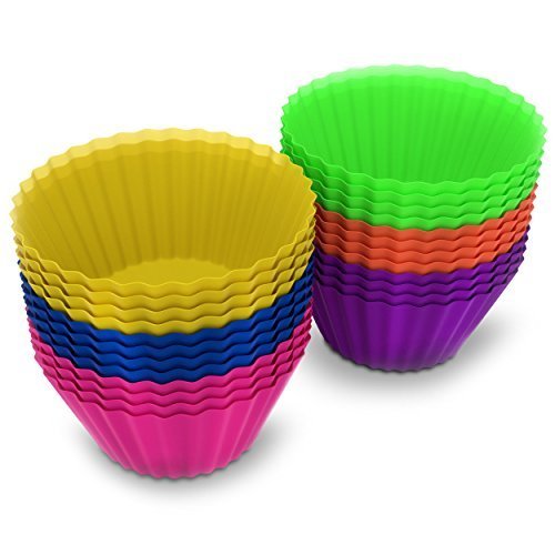 QualityStores® Silicone Baking Cups - 6 Pack- Reusable Cupcake Muffin ...