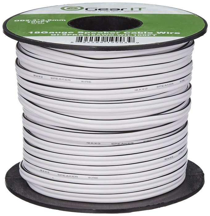GearIT Pro Series 18 AWG Gauge Speaker Wire Cable, (50 Feet / 15.24 Meters), Black N6