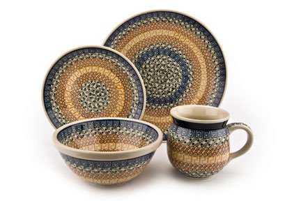 Polish Pottery Athena 4 Piece Dinner Set
