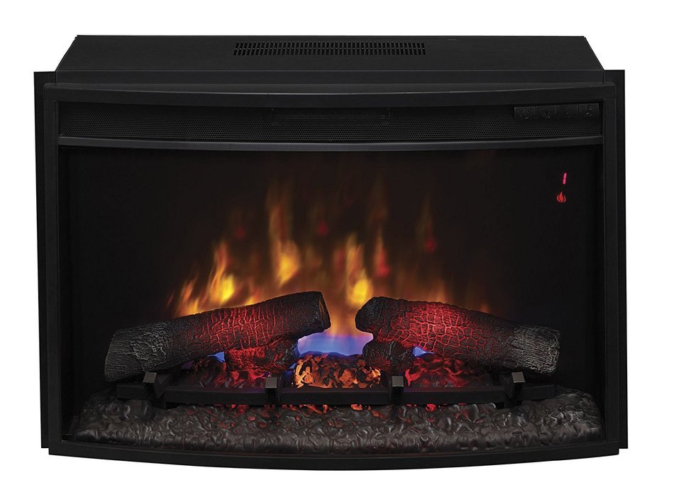 ClassicFlame 25EF031GRP 25" Curved Electric Fireplace Insert with Safer Plug