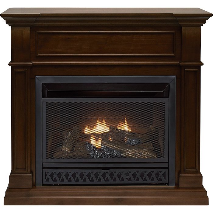 ProCom Dual Fuel Vent-Free Fireplace - 26,000 BTU, Walnut Finish, Model# FBD28T-J-W