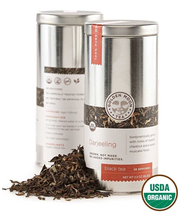 Golden Moon Tea - Madagascar Vanilla Tea - Organic - Loose Leaf - Non GMO - 2.5oz Tin - 30 Servings N3