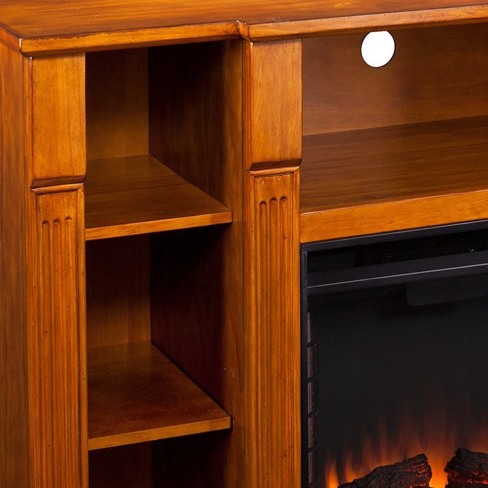 Kendall Electric Media Fireplace - Glazed Pine N19
