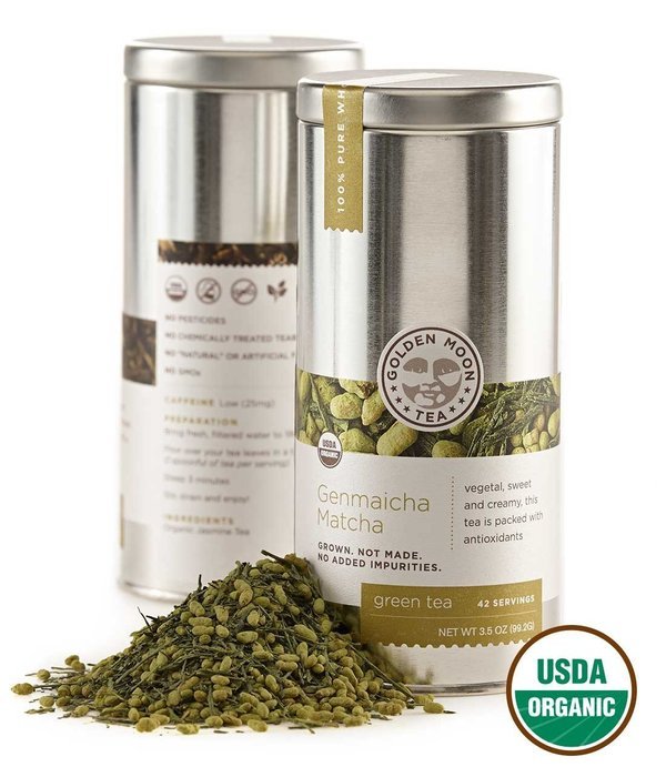 Golden Moon Tea - Madagascar Vanilla Tea - Organic - Loose Leaf - Non GMO - 2.5oz Tin - 30 Servings N7