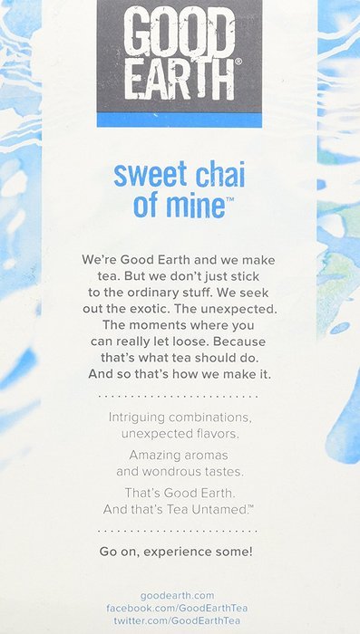 Good Earth Sweet Chai of Mine Chai Tea, 18 Tea bags N3