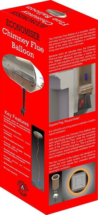 Smart Balloon Square Chimney Flue Balloon 9" - Suitable for Square Chimney Flue Liner
