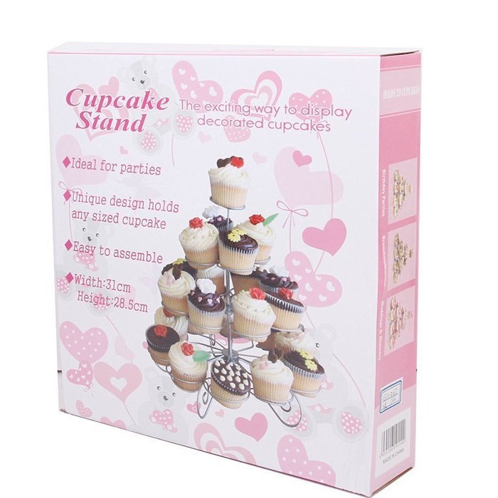 UEETEK 4-Tier Cupcake Stand Hold 23 Cupcakes Chrismas Party Wedding Display Holder Metal Dessert Stand N2