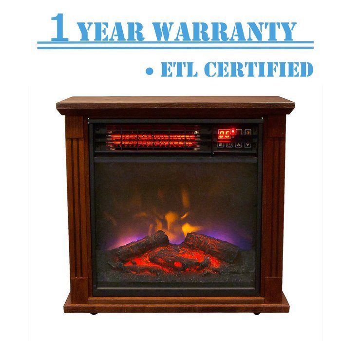 Bestmart INC 1500W Embedded Insert Electric Quartz Infrared Fireplace Heater Flame Logs W/ Remote Control N2