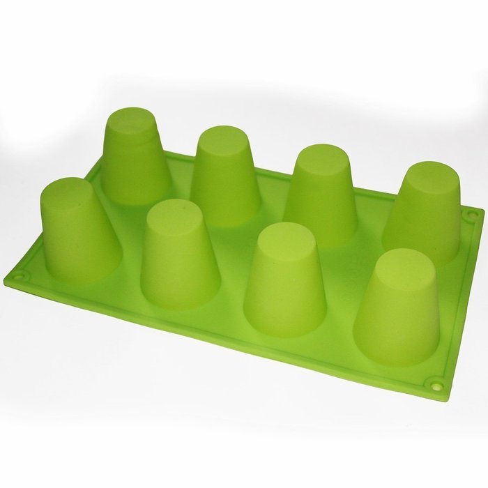 X-Haibei Large Dariole Mould Silicone Mold Jello Cake Ice Cream Chocolate Pan 8-Cavity Bakeware