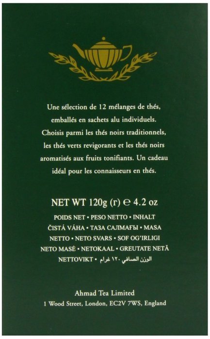 Ahmad Tea Twelve Teas, 60-Count Assorted Package N5