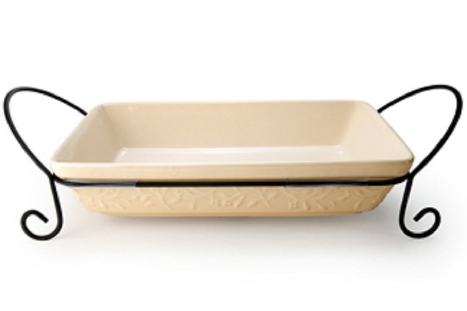 Signature Chelsea Rectangular Baker with Caddy - Ivory