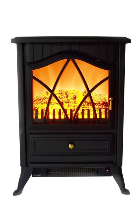 AKDY 16" Retro-Style Floor Freestanding Vintage Electric Stove Heater Fireplace AK-ND-18D2P (Pure White) N4