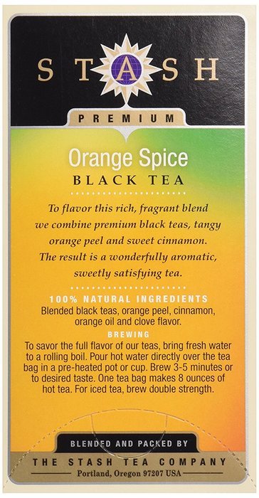 Stash Orange Spice Black Tea, Tea , 20 ct N4