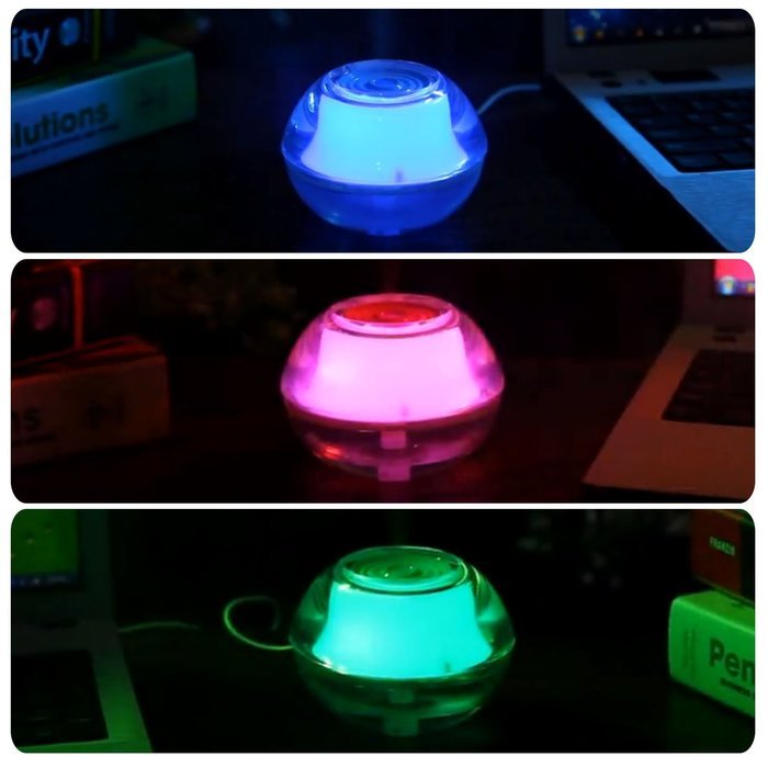 USB Air Purifiers,Beyoung Portable Mini Crystal Travel Size Air Humidifier Purifier LED Night Light For Home,Office... N15