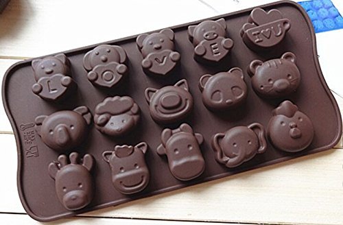 HSE 15-hole funny animals moulds cake mold silicone soap mold bakeware mold