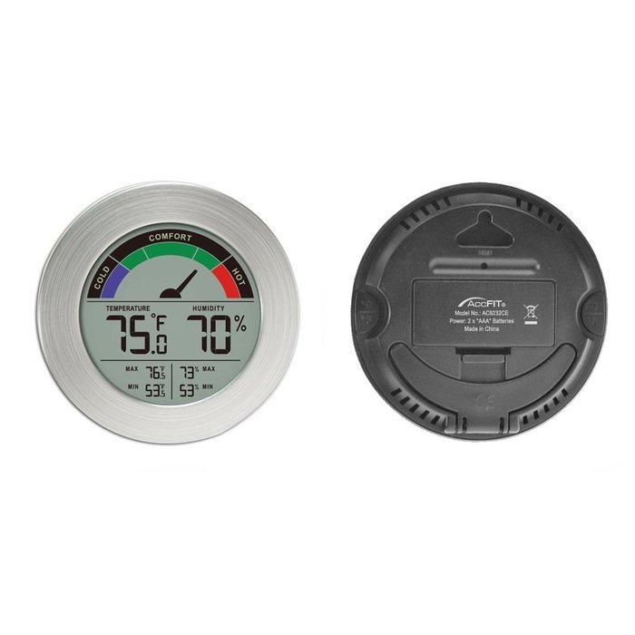 Thermometer & Hygrometer Weather Station with Color Comfort Meter in Metal Casing (BRONZE) N3