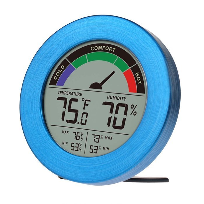 Thermometer & Hygrometer Weather Station with Color Comfort Meter in Metal Casing (BRONZE) N4