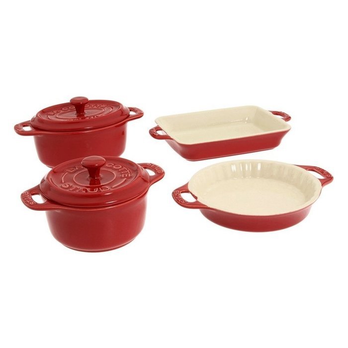 Four Piece Ceramic Bakeware Set in Cherry
