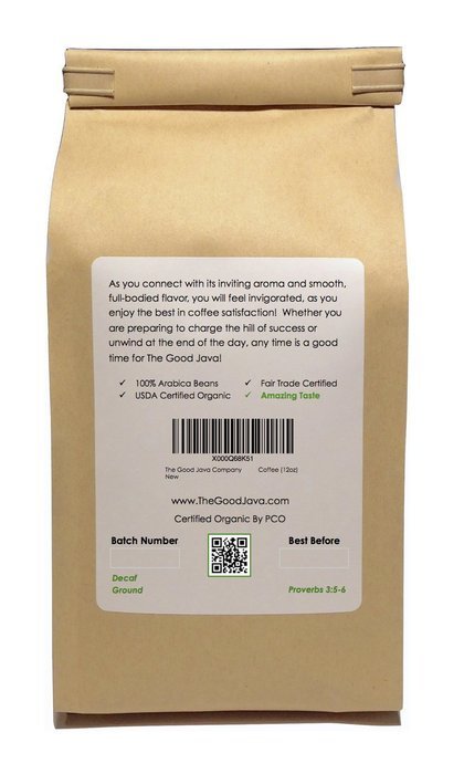 The Good Java Company - Gourmet USDA Organic Fair Trade Swiss Water Process Decaffeinated Small Batch Roasted...